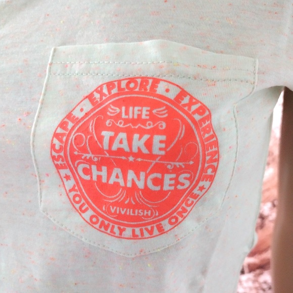 Vivilish Women's Lime Green w/Orange YOLO Surf Beach Skater Style T-Shirt Top - Picture 3 of 7